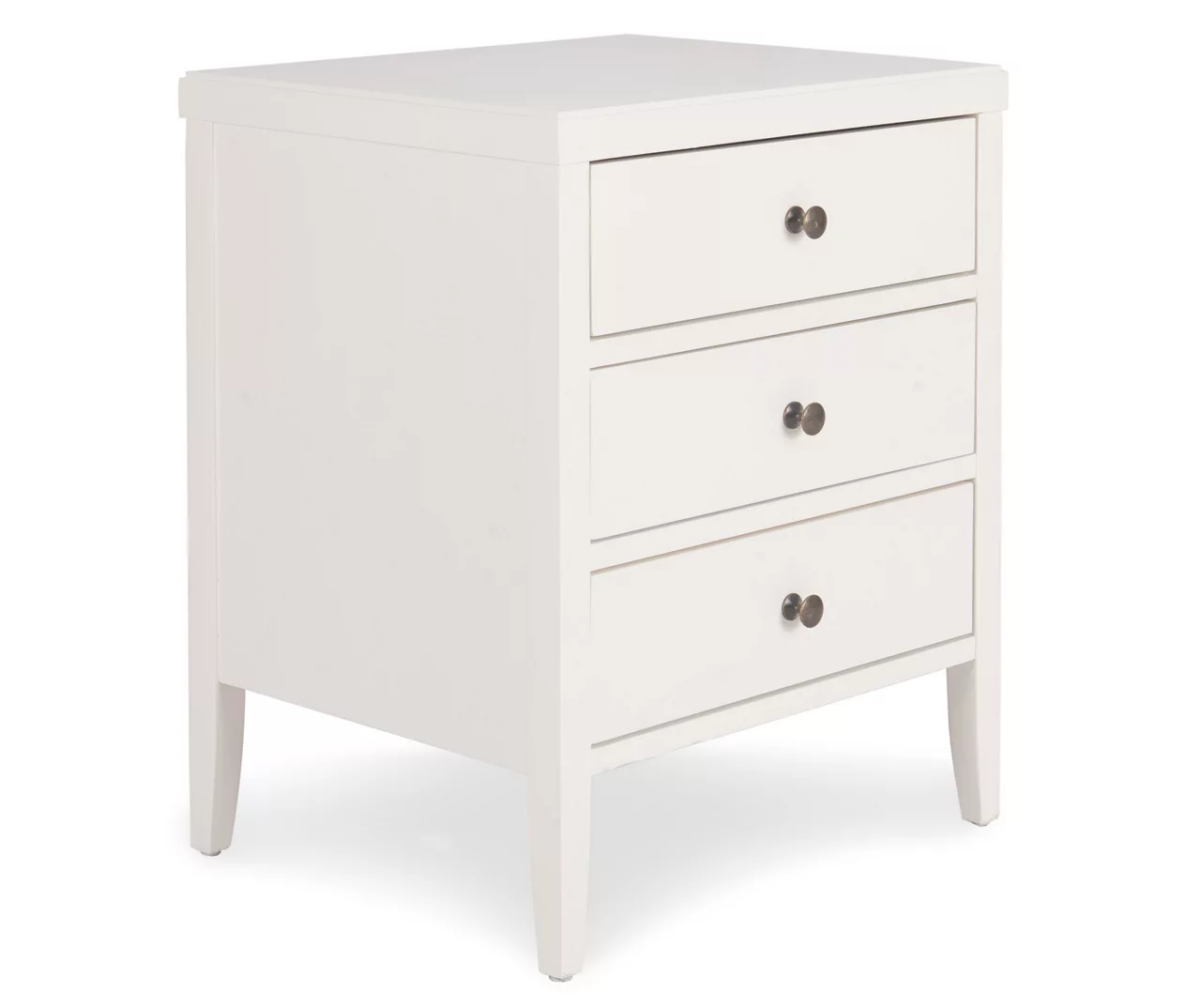 White Finley Wood 3-Drawer Nightstand 3 White Finley Wood 3-Drawer Nightstand