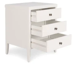 White Finley Wood 3-Drawer Nightstand 21 White Finley Wood 3-Drawer Nightstand -Chic Furniture Store 810513520 3