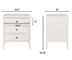 White Finley Wood 3-Drawer Nightstand 25 White Finley Wood 3-Drawer Nightstand -Chic Furniture Store 810513520 7