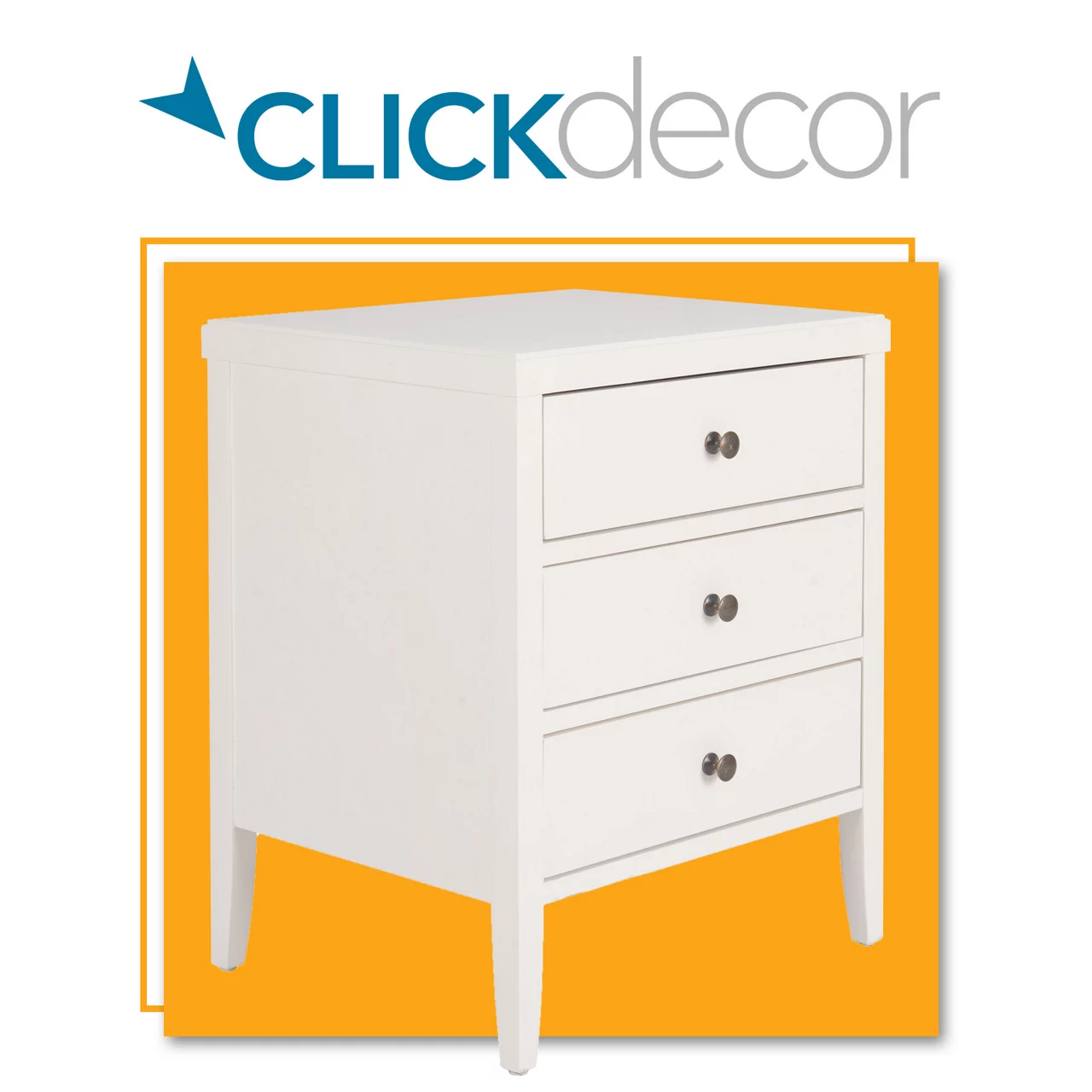 White Finley Wood 3-Drawer Nightstand 4 White Finley Wood 3-Drawer Nightstand - Image 2