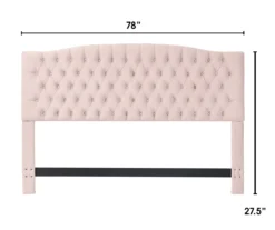 French Blush Pink Celeste Upholstered King Headboard 12 French Blush Pink Celeste Upholstered King Headboard -Chic Furniture Store 810513528 3