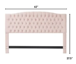 French Blush Pink Celeste Upholstered Queen Headboard 10 French Blush Pink Celeste Upholstered Queen Headboard -Chic Furniture Store 810513529 3