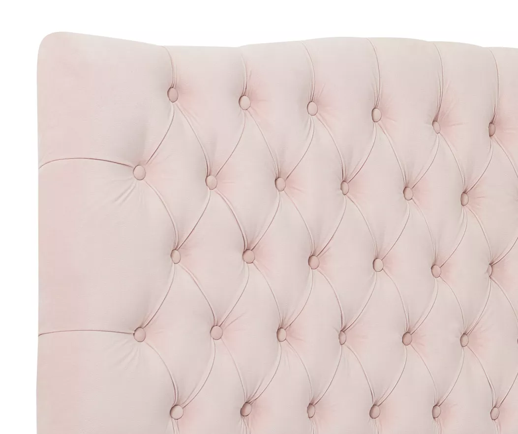 French Blush Pink Celeste Upholstered Queen Headboard 7 French Blush Pink Celeste Upholstered Queen Headboard - Image 5