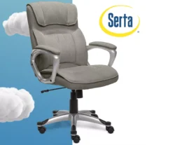 Glacial Gray Linen Executive Office Chair -Chic Furniture Store 810513550