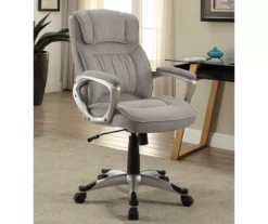 Glacial Gray Linen Executive Office Chair -Chic Furniture Store 810513550 3