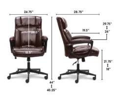 Hannah Brown Bonded Leather Office Chair -Chic Furniture Store 810513551 3