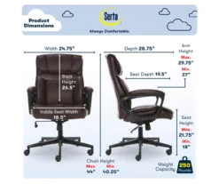 Hannah Brown Bonded Leather Office Chair -Chic Furniture Store 810513551 A0 3