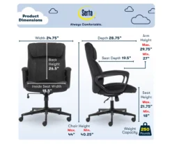 Hannah Charcoal Gray Microfiber Office Chair -Chic Furniture Store 810513553 A0 3