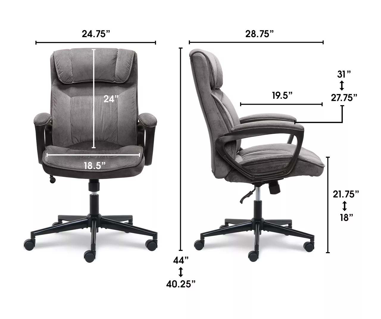 Gray & Black Executive Office Chair 14 Gray & Black Executive Office Chair - Image 12