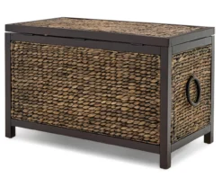 Rustic Black Wicker Storage Trunk -Chic Furniture Store 810513555 13