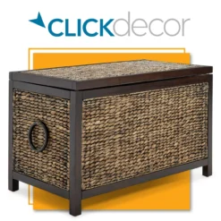 Rustic Black Wicker Storage Trunk -Chic Furniture Store 810513555