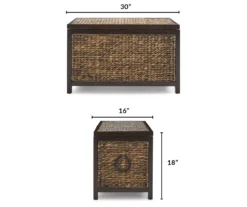 Rustic Black Wicker Storage Trunk -Chic Furniture Store 810513555 3