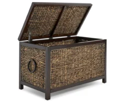 Rustic Black Wicker Storage Trunk -Chic Furniture Store 810513555 4
