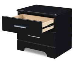 Black Hudson 2-Drawer Wood Nightstand -Chic Furniture Store 810513557 5