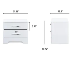 White Hudson 2-Drawer Wood Nightstand -Chic Furniture Store 810513558 4