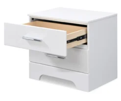 White Hudson 2-Drawer Wood Nightstand -Chic Furniture Store 810513558 5