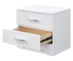 White Hudson 2-Drawer Wood Nightstand -Chic Furniture Store 810513558 6