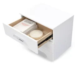 White Hudson 2-Drawer Wood Nightstand -Chic Furniture Store 810513558 7