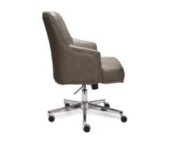 Leighton Gray Memory Foam Bonded Leather Office Chair -Chic Furniture Store 810513560 12