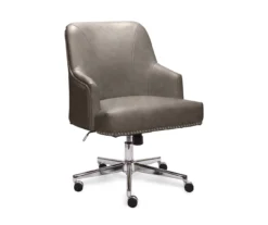 Leighton Gray Memory Foam Bonded Leather Office Chair -Chic Furniture Store 810513560 2