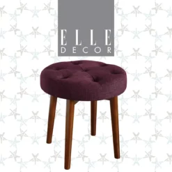 Penelope Eggplant Tufted Stool -Chic Furniture Store 810513574