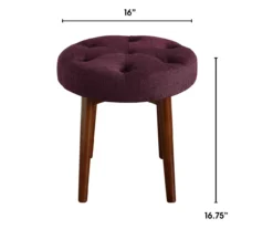 Penelope Eggplant Tufted Stool -Chic Furniture Store 810513574 3