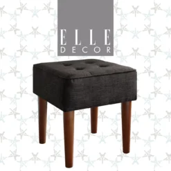 Aria Charcoal Grey Tufted Stool -Chic Furniture Store 810513578