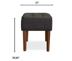 Aria Charcoal Grey Tufted Stool -Chic Furniture Store 810513578 3
