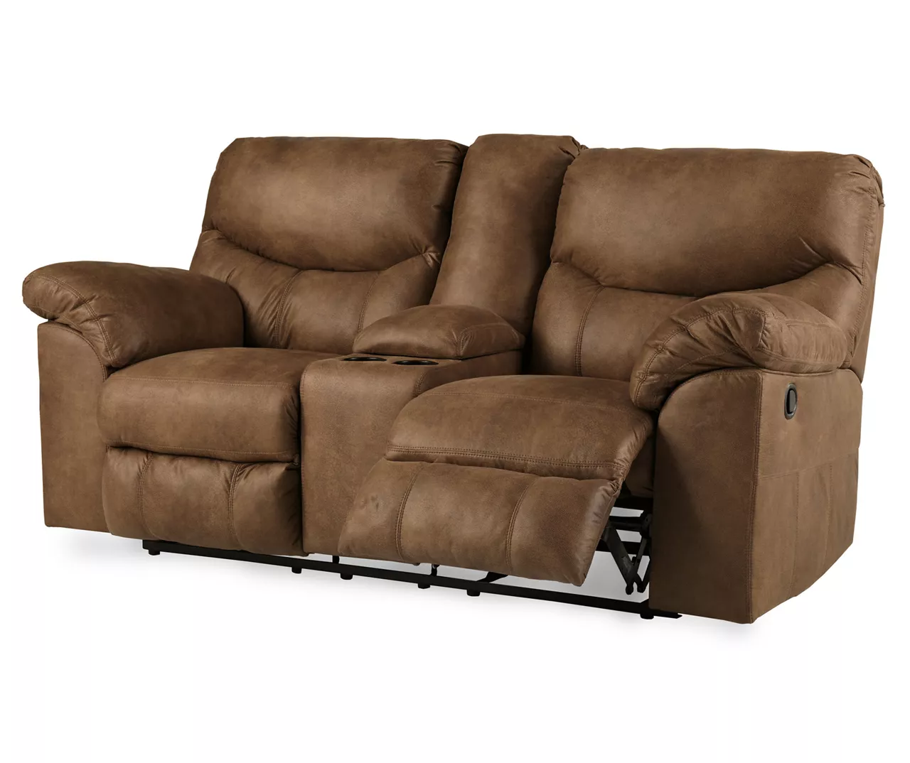 Boxberg Bark Faux Leather Reclining Console Loveseat 6 Boxberg Bark Faux Leather Reclining Console Loveseat - Image 4