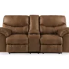 Boxberg Bark Faux Leather Reclining Console Loveseat 2 Boxberg Bark Faux Leather Reclining Console Loveseat -Chic Furniture Store 810519667