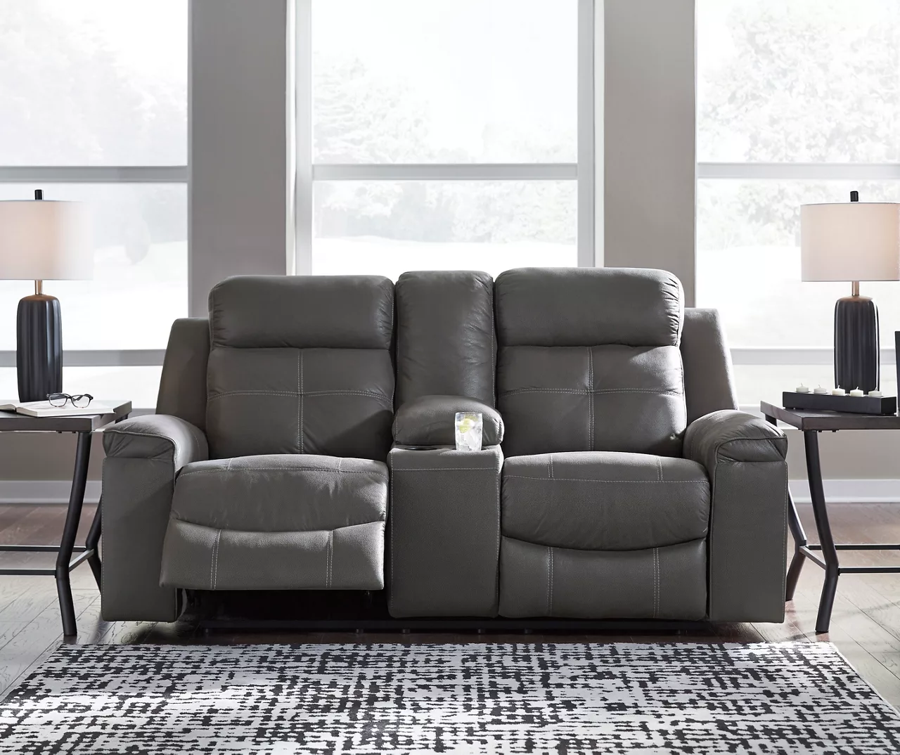 Jesolo Gray Reclining Console Loveseat 7 Jesolo Gray Reclining Console Loveseat - Image 5