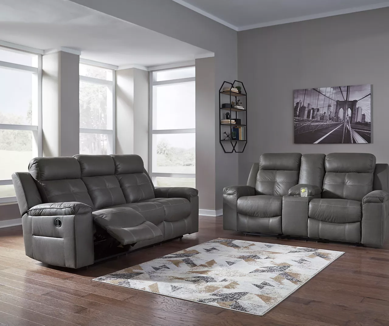 Jesolo Gray Reclining Console Loveseat 6 Jesolo Gray Reclining Console Loveseat - Image 4