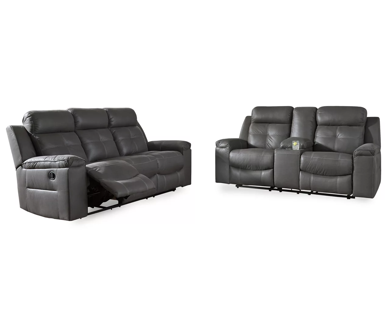 Jesolo Gray Reclining Console Loveseat 4 Jesolo Gray Reclining Console Loveseat - Image 2