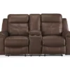 Jesolo Coffee Brown Reclining Console Loveseat -Chic Furniture Store 810519673