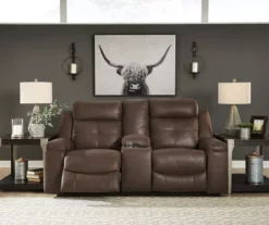 Jesolo Coffee Brown Reclining Console Loveseat -Chic Furniture Store 810519673 2