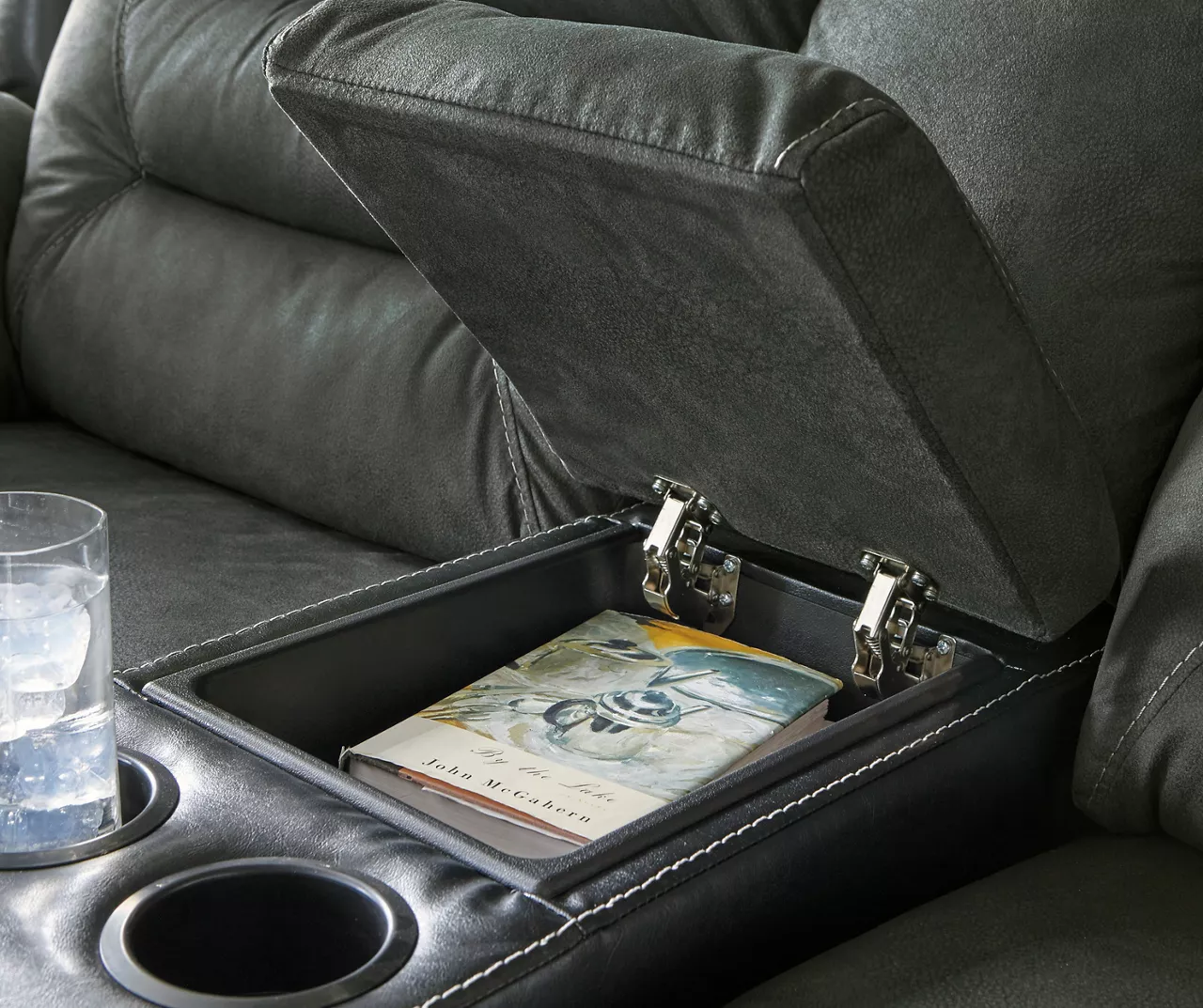 Earhart Faux Leather Reclining Console Loveseat 9 Earhart Faux Leather Reclining Console Loveseat - Image 7