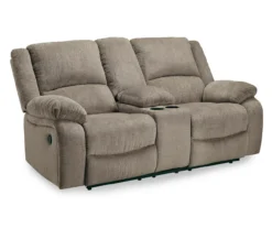 Draycoll Pewter Reclining Console Loveseat -Chic Furniture Store 810519716 1