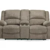 Draycoll Pewter Reclining Console Loveseat -Chic Furniture Store 810519716