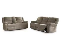 Draycoll Pewter Power Reclining Console Loveseat -Chic Furniture Store 810519718 810519715 2