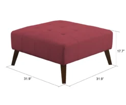Jasper Brick Red Square Ottoman -Chic Furniture Store 810519915 2