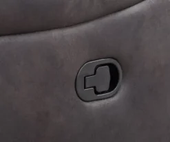 New Albany Dark Graphite Leather Look Micro Suede Swivel Reclining Glider -Chic Furniture Store 810519941 3