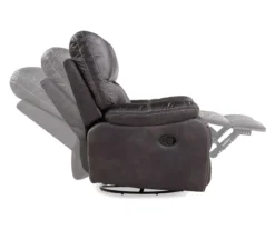 New Albany Dark Graphite Leather Look Micro Suede Swivel Reclining Glider -Chic Furniture Store 810519941 7
