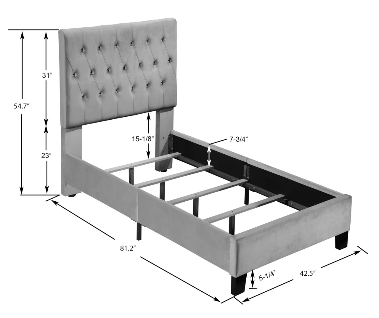 Decatur Navy Twin Upholstered Bed 13 Decatur Navy Twin Upholstered Bed - Image 11