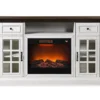 60" Brown & White Glass Door Fireplace Console -Chic Furniture Store 810521149 1