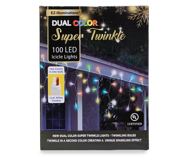 Super Twinkle Dual Color LED Icicle Light Set With White Wire, 100-Lights 7 Super Twinkle Dual Color LED Icicle Light Set With White Wire, 100-Lights - Image 5