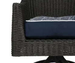 Navy Blue Banana Leaf 4-Piece Outdoor Wicker Chair Cushion Set -Chic Furniture Store 810525531 4
