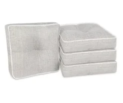Linen-Gray 4-Piece Outdoor Wicker Chair Cushion Set -Chic Furniture Store 810525532 6
