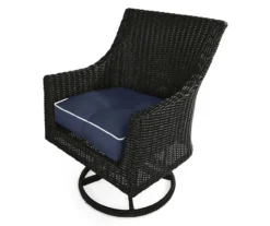 Navy Blue 4-Piece Outdoor Wicker Chair Cushion Set -Chic Furniture Store 810525533 3
