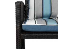 Captain's Blue Stripe 4-Piece Reversible Deluxe Outdoor Cushion Set -Chic Furniture Store 810525549 4