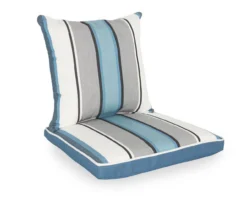 Captain's Blue Stripe 4-Piece Reversible Deluxe Outdoor Cushion Set -Chic Furniture Store 810525549 8